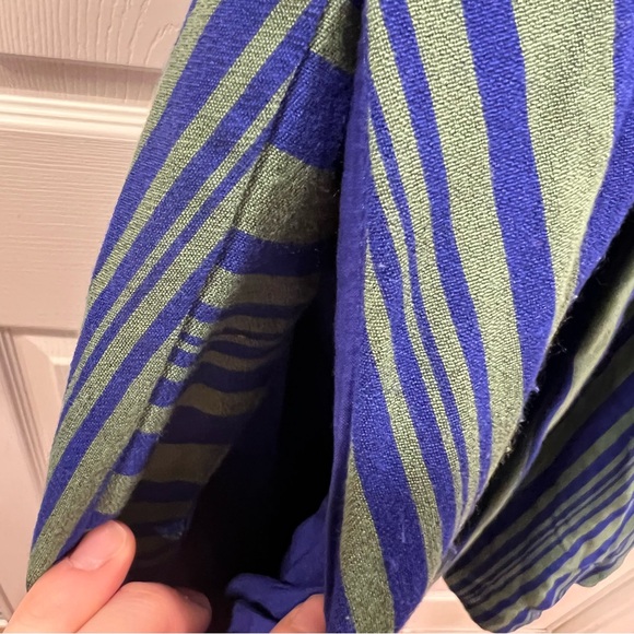 Cos Sleeveless Striped A-Line Midi Dress Blue & Green Abstract Size 8 - Picture 7 of 11